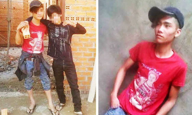 Đối tượng Võ Tấn Vương (áo đỏ). Ảnh do Cơ quan điều tra cung cấp