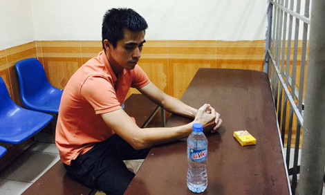 Nguyễn Anh Đức tại cơ quan Công an