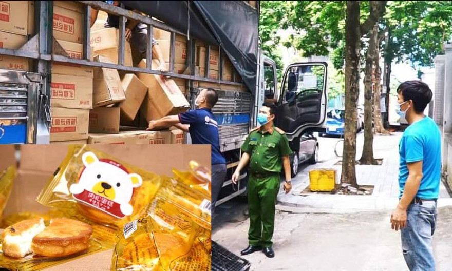 Số lượng lớn bánh trung thu không rõ nguồn gốc bị phát hiện.