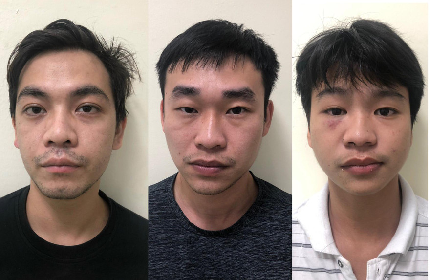 Nhóm đối tượng Đạt, Trung và Tiền (từ trái sang).