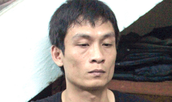 Tuấn "tôm" sau khi bị bắt.