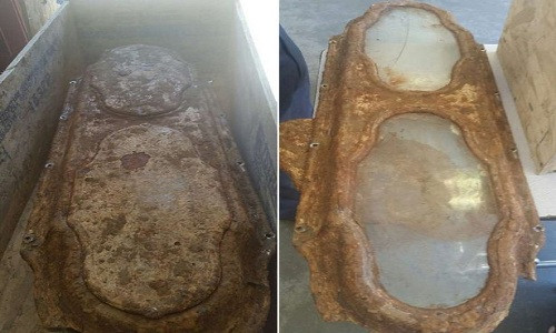 Quan tài 145 năm tuổi lưu giữ xác bé gái. Ảnh: Elissa Davey.