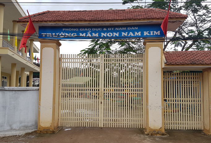 Trường Mầm non Nam Kim nơi xảy ra vụ việc.