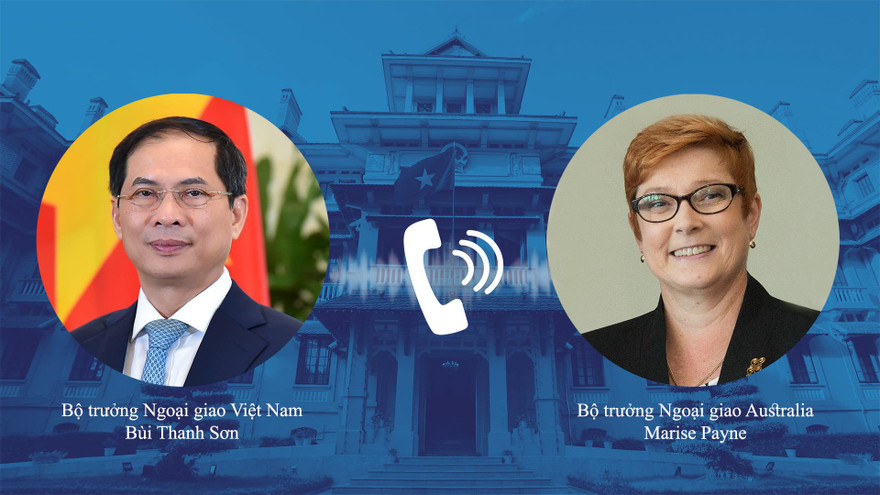 Bộ trưởng Bùi Thanh Sơn và Bộ trưởng Ngoại giao Úc Marise Payne. (Ảnh: Mofa)