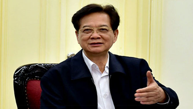 Thủ tướng tại cuộc họp nhằm chuẩn bị kỳ thi tốt nghiệp THPT và tuyển sinh ĐH, CĐ năm 2015 được tổ chức tại Văn phòng Chính phủ. Ảnh: Đình Nam/ VnExpress