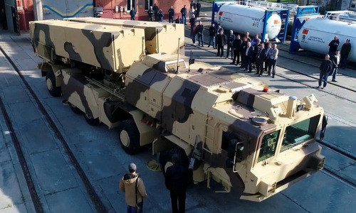 Xe phóng đạn của tổ hợp Grom-2. Ảnh: Defence Blog.