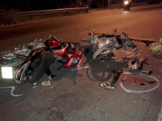 Hiện trường vụ tai nạn. 