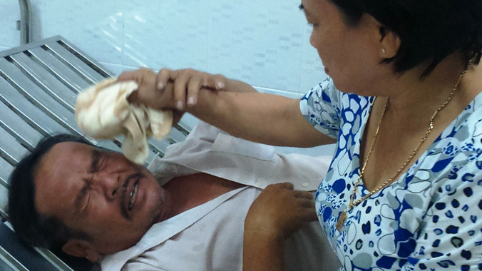 Ông Xuân đang nằm điều trị tại Bệnh viện.