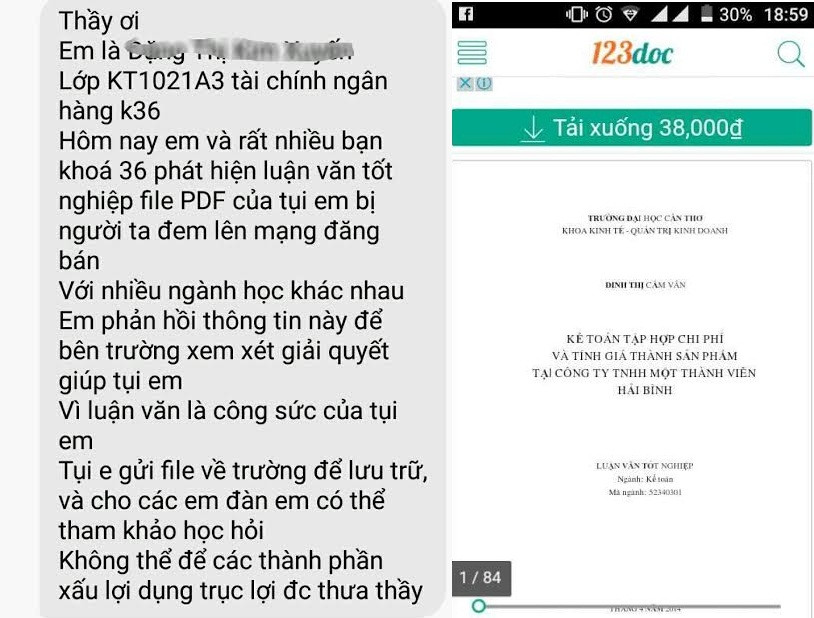 Một luận văn tốt nghiệp bị rao bán với giá 38.000 đồng.