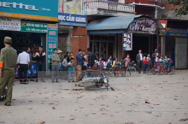 Hiện trường vụ án mạng. Ảnh: Mạnh Minh/TTXVN