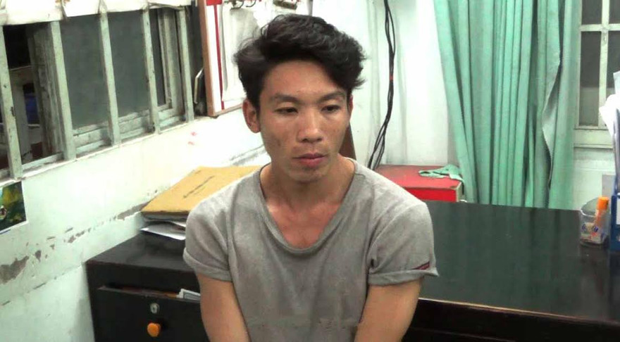 Đối tượng Khưu Văn Minh tại cơ quan điều tra