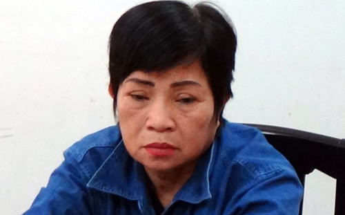 Hương tại công an. Ảnh: Danh Toại