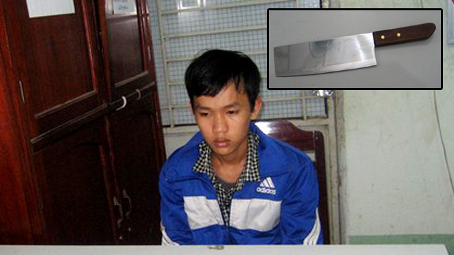 Với dáng người nhỏ thó, không ai ngờ Thái là kẻ chém chết một người và làm bị thương nhiều người và một trong hai con dao mà Thái dùng để gây án