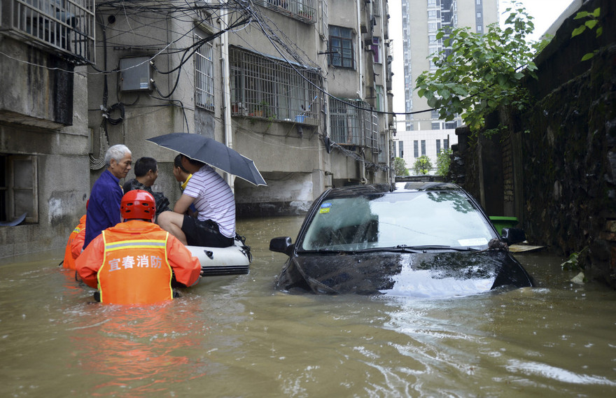 Tình trạng lụt lội ở tỉnh Giang Tây ngày 9/7. (Ảnh: China Daily)