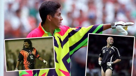 Thủ môn Jorge Campos thường xuyên ra sân với trang phục màu mè