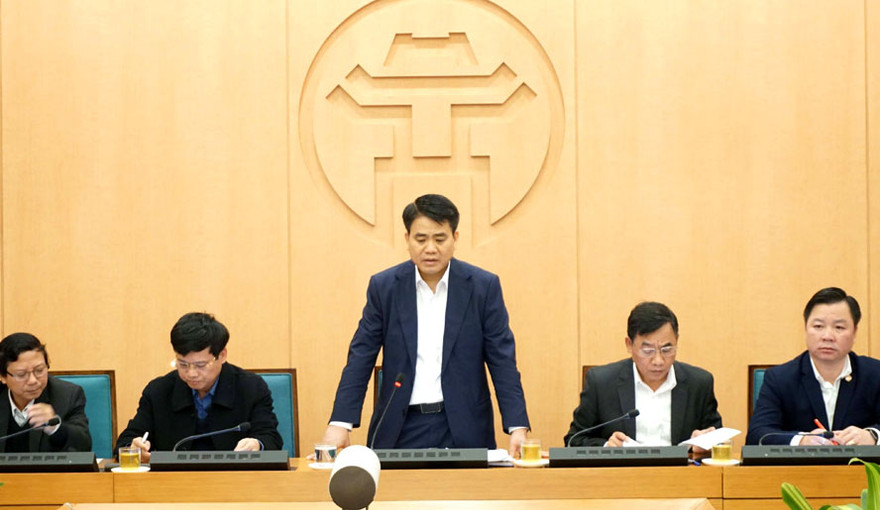 Chủ tịch UBND thành phố Hà Nội Nguyễn Đức Chung chủ trì cuộc họp