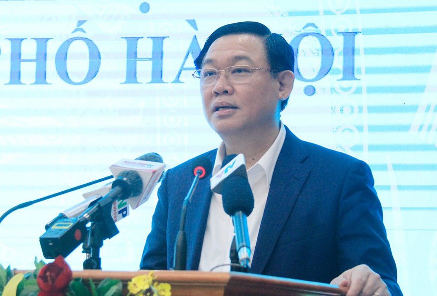 Bí thư Thành ủy Hà Nội Vương Đình Huệ. Ảnh: Trường Phong