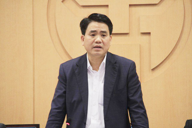 Chủ tịch UBND thành phố Hà Nội Nguyễn Đức Chung phát biểu tại cuộc họp