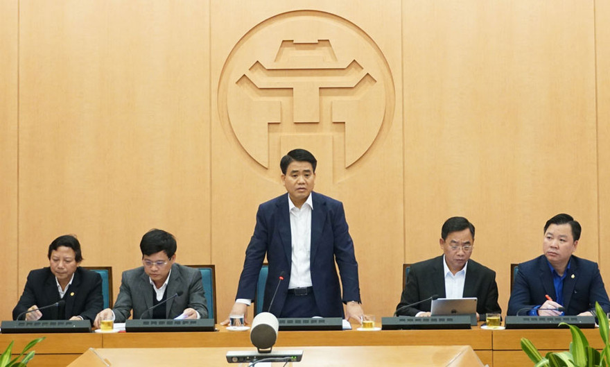 Chủ tịch UBND thành phố Hà Nội Nguyễn Đức Chung chủ trì cuộc họp