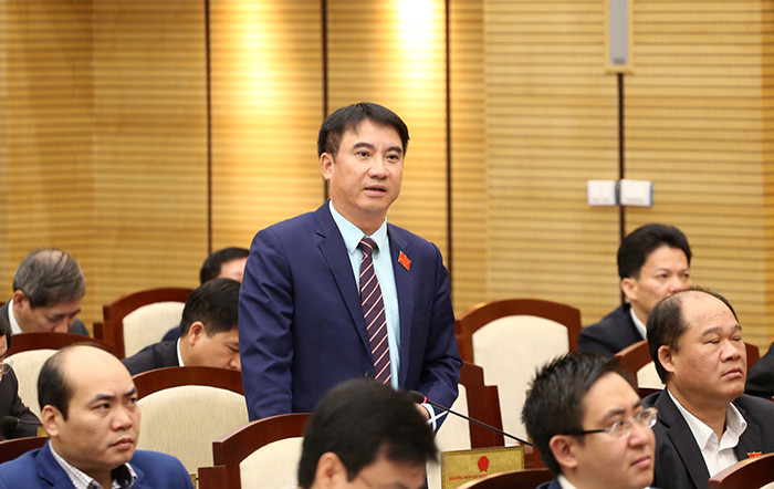 Ông Nguyễn Xuân Lưu tại một kỳ họp HĐND thành phố Hà Nội