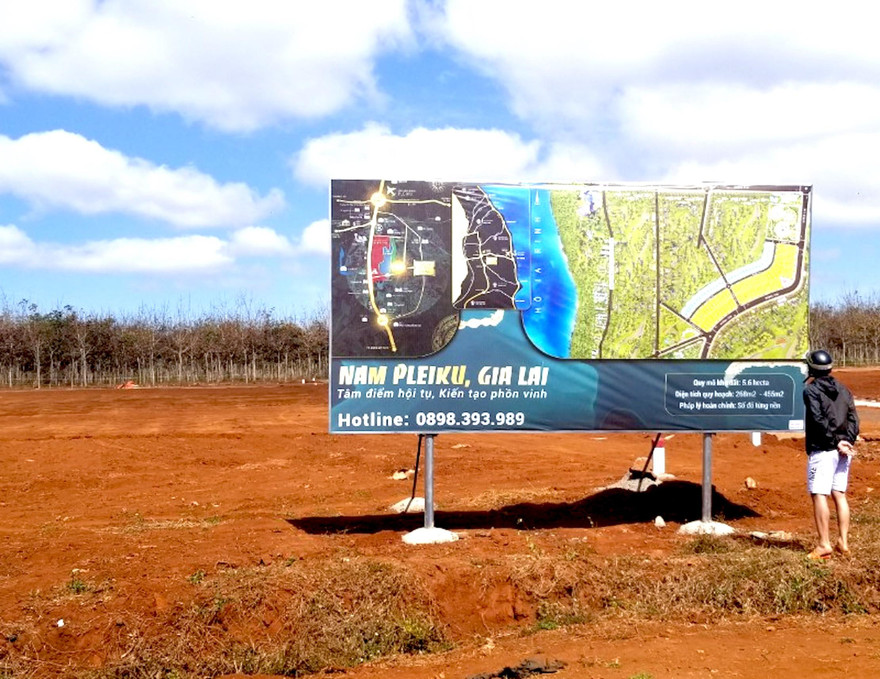 Dự án quy hoạch khu dân cư thôn Ia Ring được vẽ thành khu đô thị hiện đại dù nơi đây gần rừng cao su heo hút