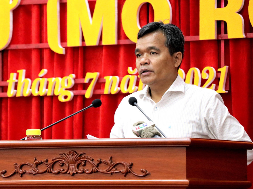 Bí thư Tỉnh ủy Gia Lai Hồ Văn Niên phát biểu khai mạc hội nghị