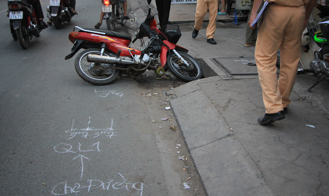 Hiện trường vụ tai nạn. Ảnh: Ngô Tùng.