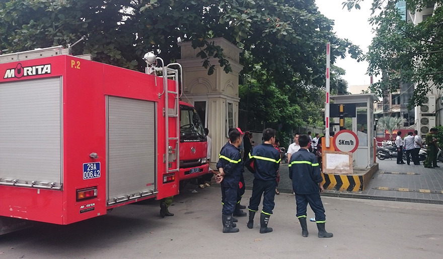 2 xe cứu hỏa được huy động đến hiện trường.