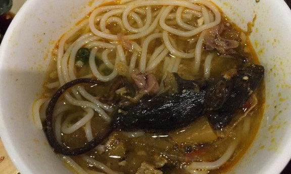 Ăn nồi lẩu cua thấy nguyên một con chuột chết