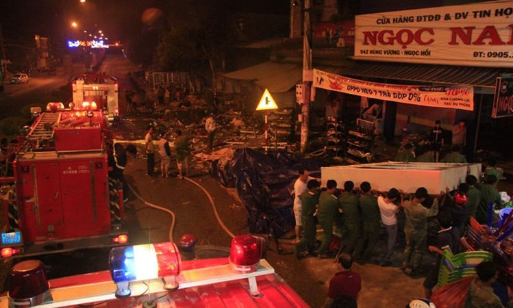 Hiện trường vụ cháy tại Plei Kần.