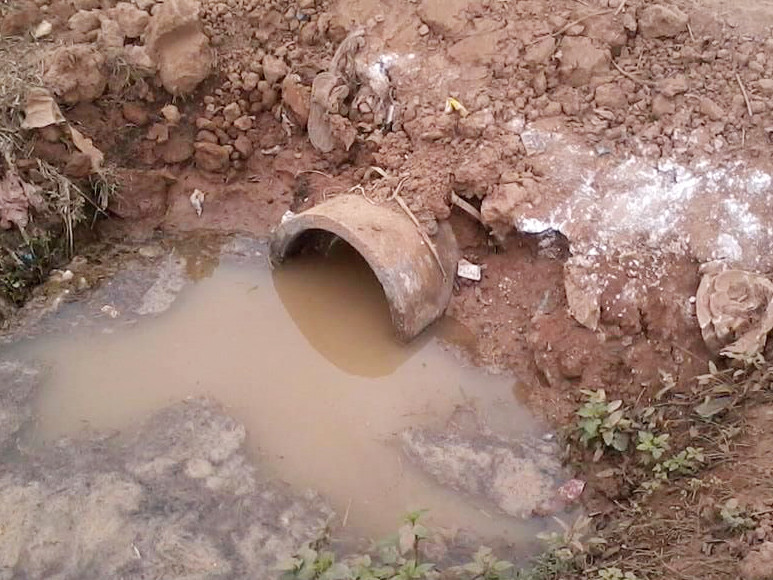 Cống nước - nơi phát hiện sọ người