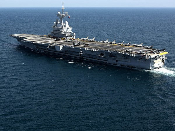 Tàu sân bay hạt nhân Charles de Gaulle của Pháp. (Ảnh: AFP)
