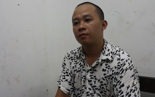 Lê Ánh Dương tại cơ quan công an. Ảnh: Hải Bình