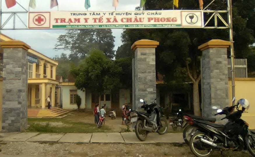 Trạm y tế xã Châu Phong nơi người dân đưa nạn nhân đến cấp cứu
