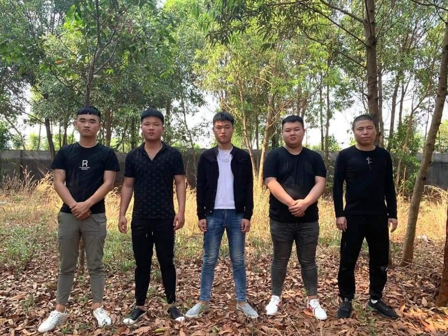 5 đối tượng Trung Quốc trong đường dây do Ric người Campuchia tổ chức vượt biên bị tạm giữ. Ảnh: Phòng ANĐT