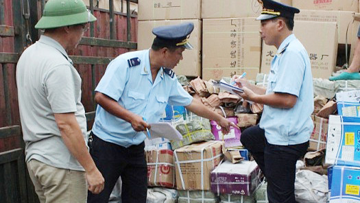 Hải quan kiểm tra thực tế hàng hóa doanh nghiệp xuất nhập khẩu. Ảnh minh họa