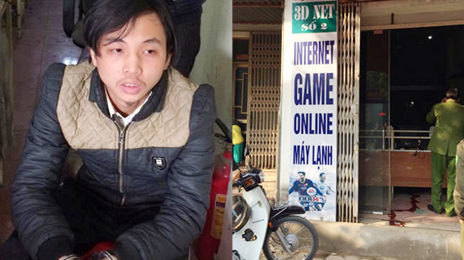 Đối tượng Bùi Văn Dung và quán Internet nơi xảy ra án mạng