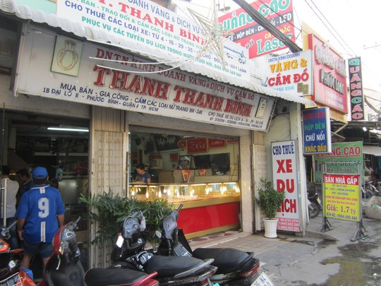 Tiệm vàng Thanh Thanh Bình nơi các đối tượng mang vàng giả vào lừa đảo