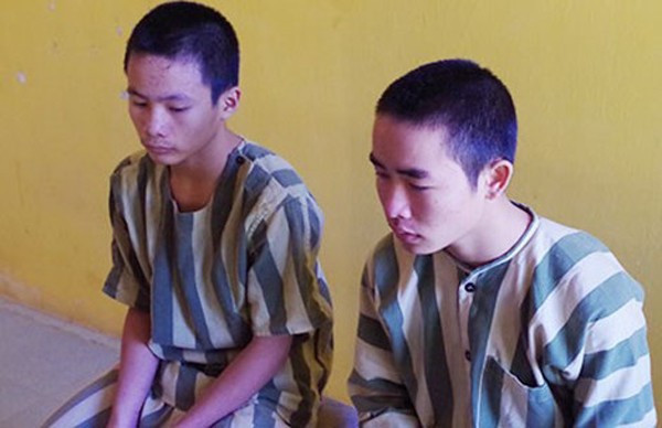 Lò Minh Quân và Lục Văn Quang tại cơ quan điều tra