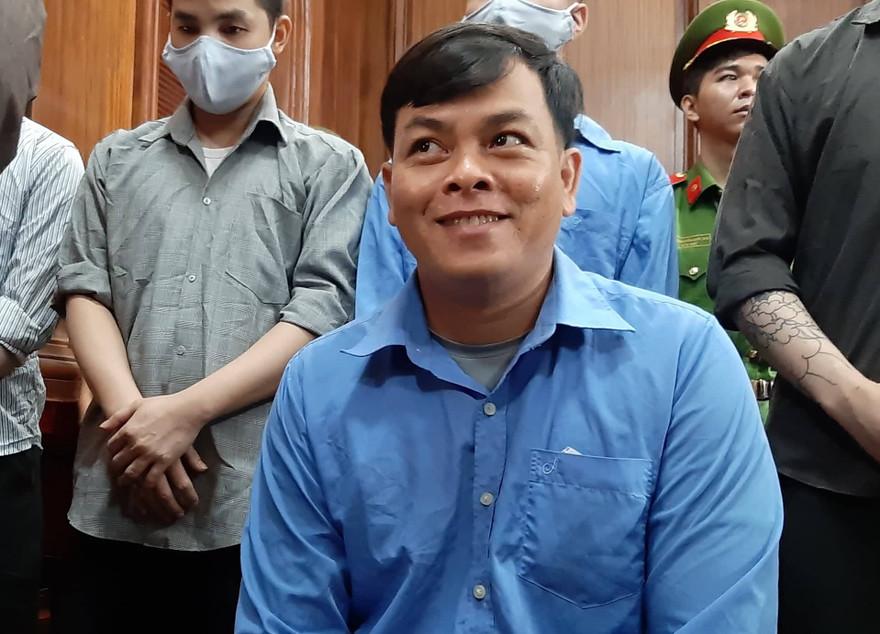 Phúc XO tại phiên tòa chiều nay. Ảnh- Tân Châu