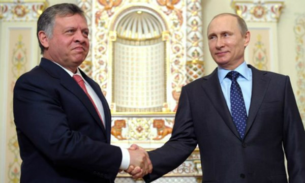 Quốc vương Abdullah đệ Nhị của Jordan trong một cuộc gặp Tổng thống Nga Vladimir Putin.
