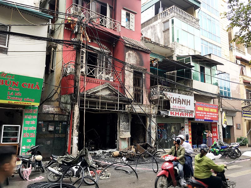 Hiện trường vụ cháy. Ảnh: Thanh hà