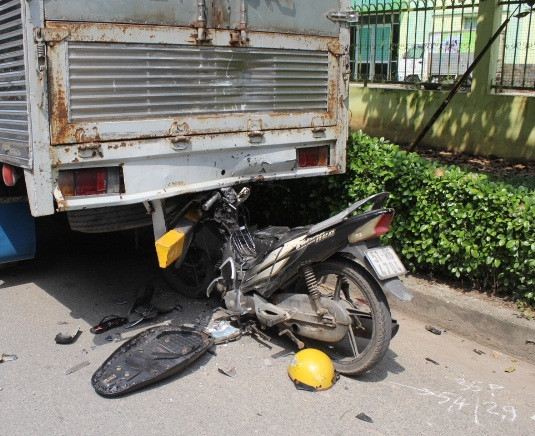 Hiện trường vụ tai nạn.