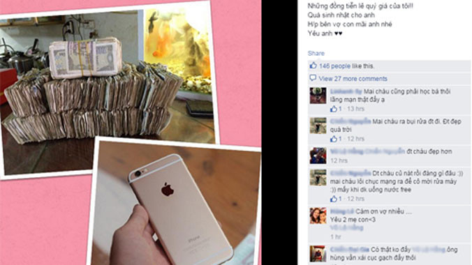 Chia sẻ của chị Hằng trên Facebook.