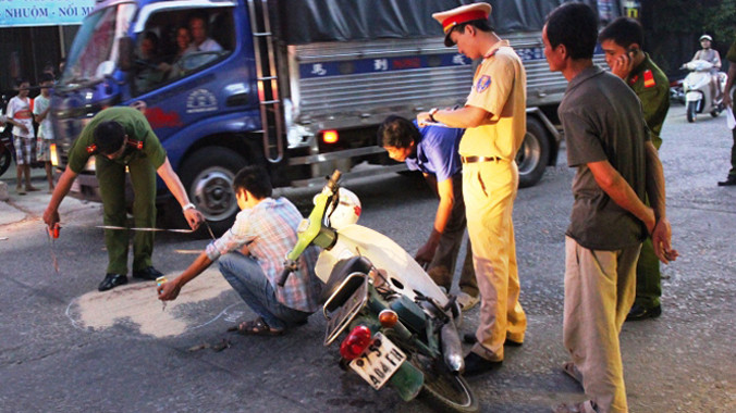 Hiện trường vụ tai nạn.