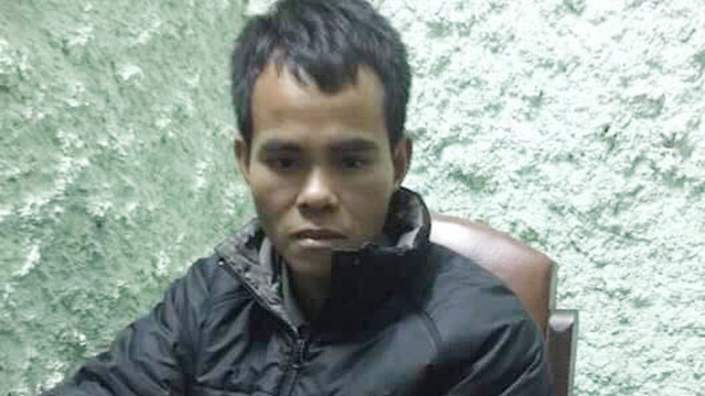 Đối tượng Bùi Văn Huỳnh tại cơ quan công an