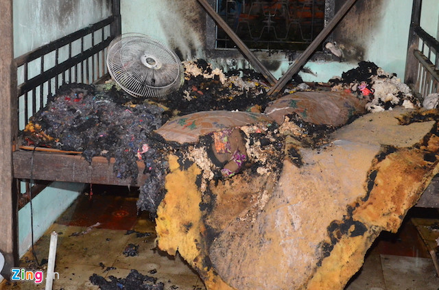 Hiện trường vụ phóng hoả. Ảnh: C.A.