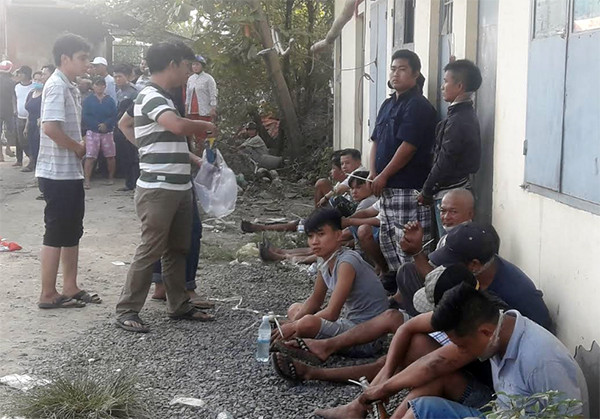 Các đối tượng bị lực lượng công an bắt giữ