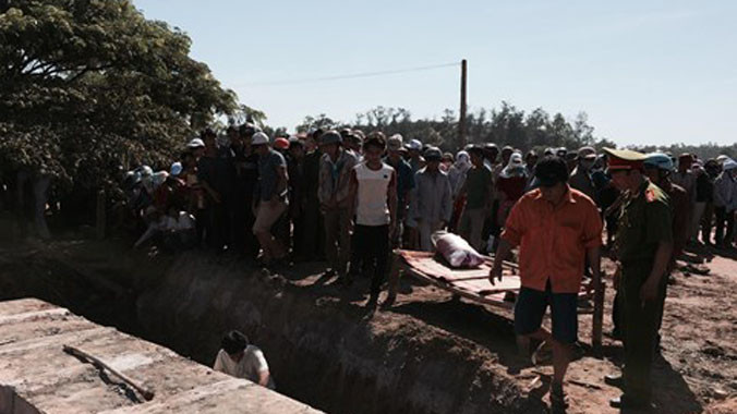 Hiện trường vụ tai nạn. Ảnh: Sự Luân.