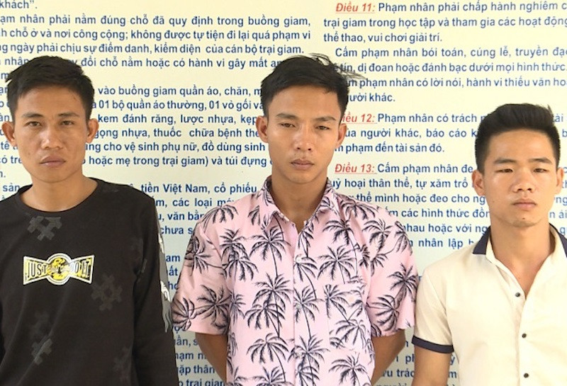 Nhóm đối tượng bị bắt giữ.